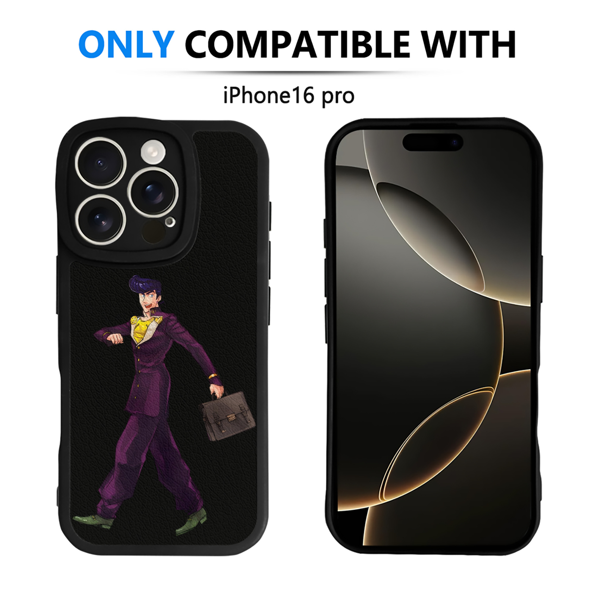 （画像用） ジョジョの奇妙な冒険 ひがしかた じょうすけ JoJo's Bizarre Adventure Higashikata Josuke 【iPhone 16シリーズ対応】シリコンスマホケース（レザー調） 材質：シリコン